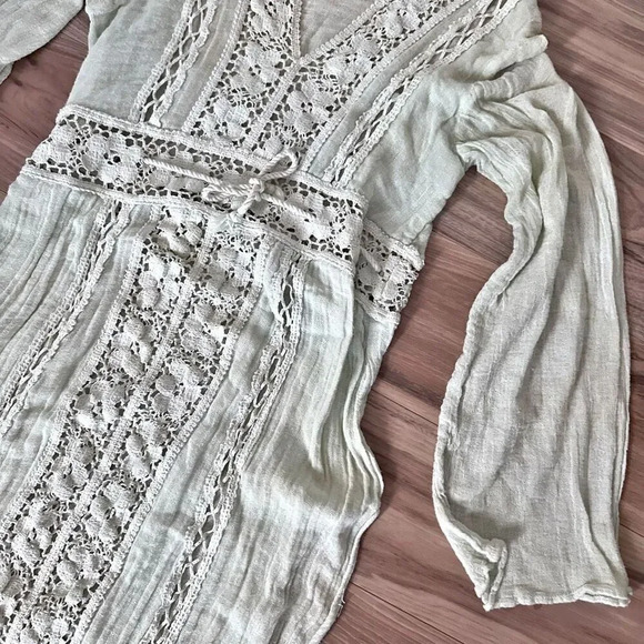 JEN'S PIRATE BOOTY x FREE PEOPLE | Kingdom Maxi Dress Seafoam Pale Green | Small - Picture 5 of 9